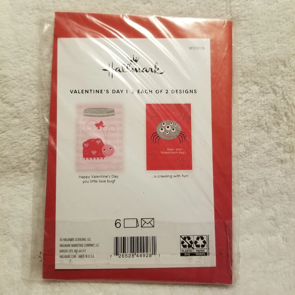 Hallmark Valentine's Day Card Assortment for Kids 7 New Cards One with Necklace